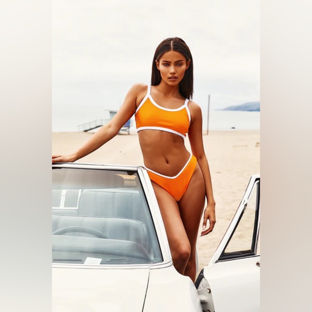 RARE TJ Swim Zoe Bikini Top and Bottom Set Orange 🧡